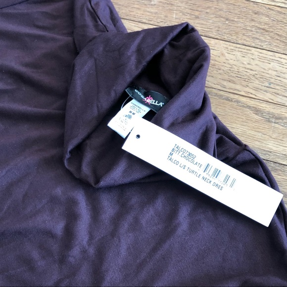 Cosabella Talco Turtle Neck Jersey Knit Dress Long Sleeves Chocolate Size Medium - Picture 5 of 8